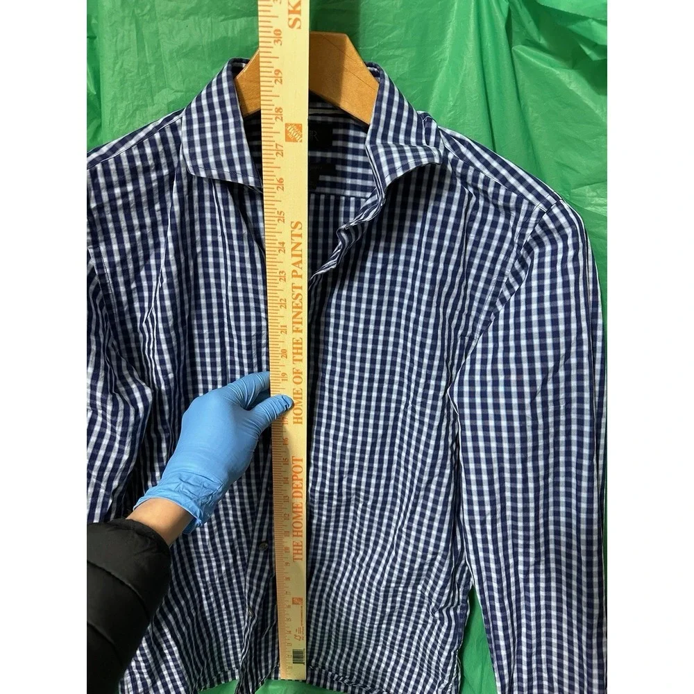 Banana Republic Lecgino Blue Gingham Button Down Shirt‎ Italian Fabric Men's M